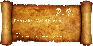 Peszeki Valéria névjegykártya